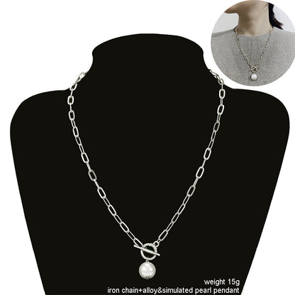 Quality Punk Simulated Pearl Necklace