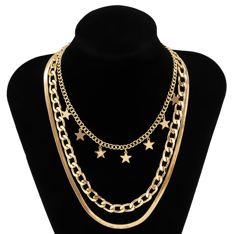 Multilayer Star Choker Necklaces