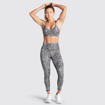 Printed Pocket Halter Bra Trousers  Fitness  Suit